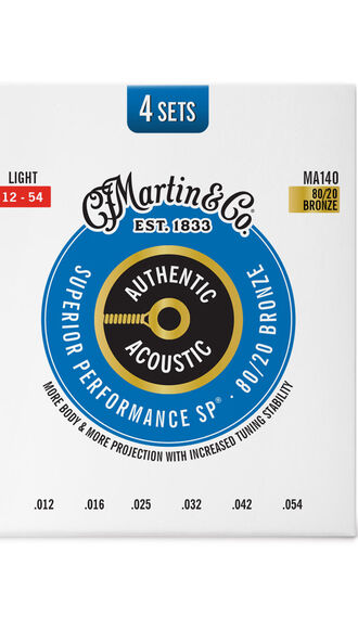 Authentic Acoustic SP® Guitar Strings 80/20 Bronze 4 Pack